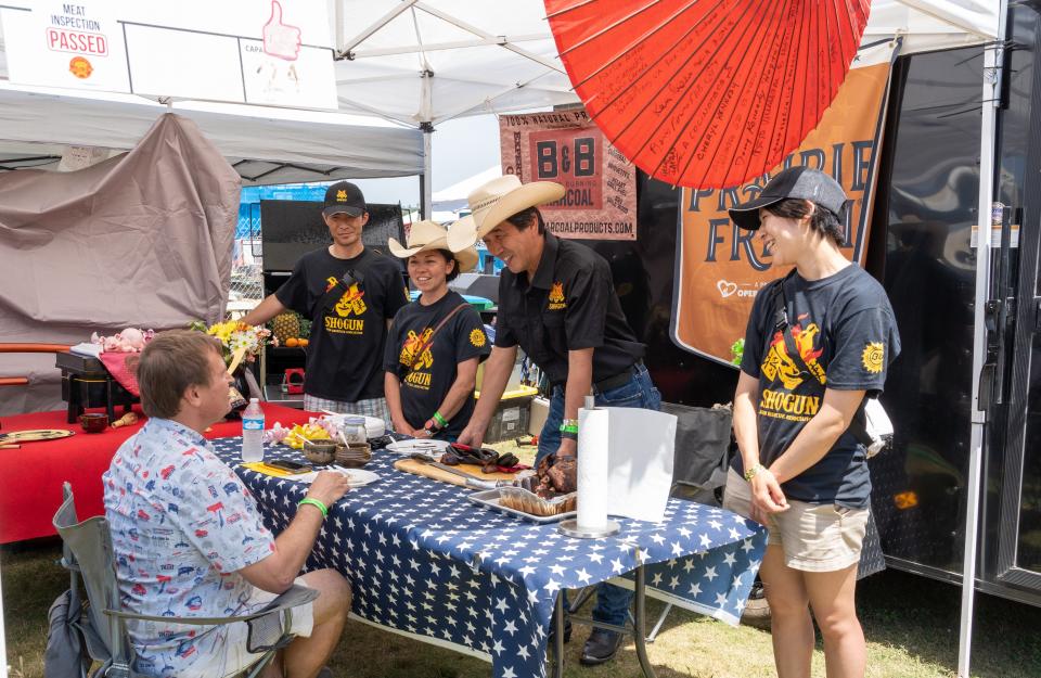 On-site finals judging at the Memphis in May World Championship Barbecue Cooking Contest.