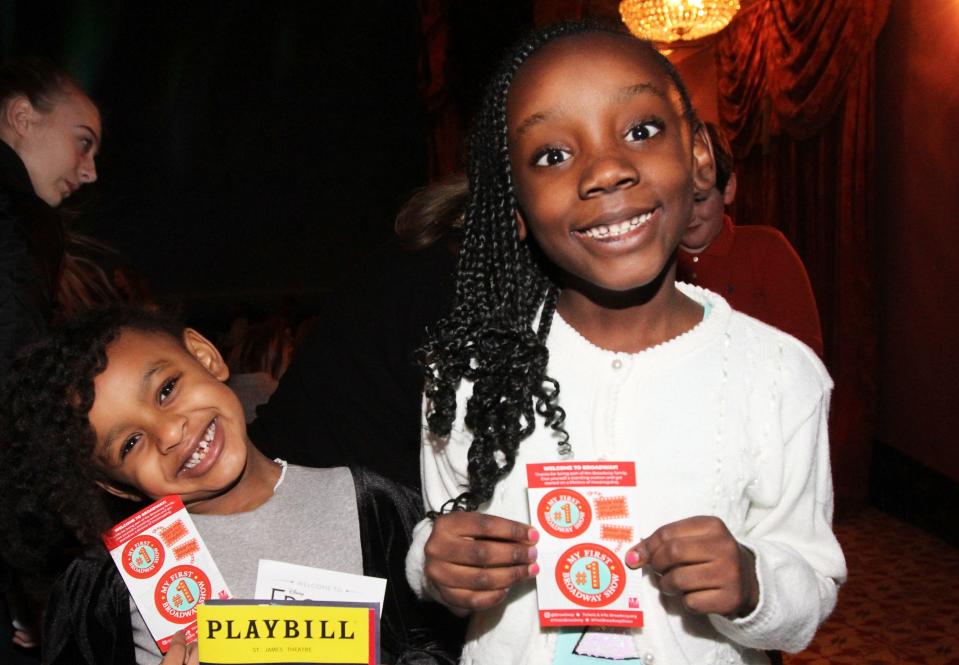 During Kids' Night on Broadway, kids get special stickers.