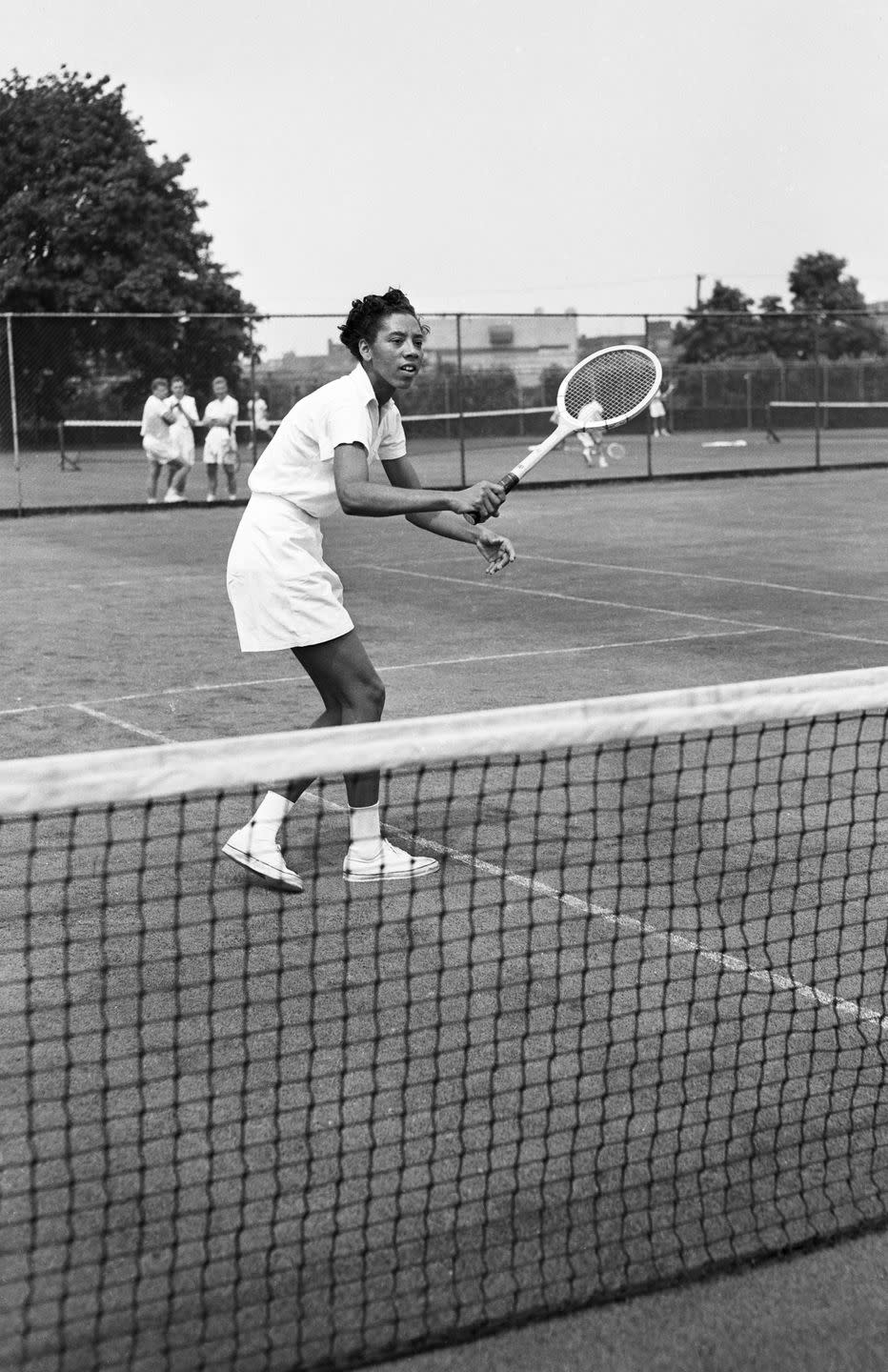 althea gibson practicing