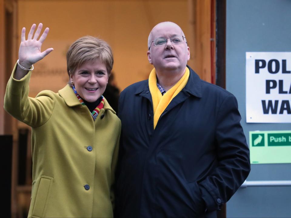 Nicola Sturgeon with husband Peter MurrellPA