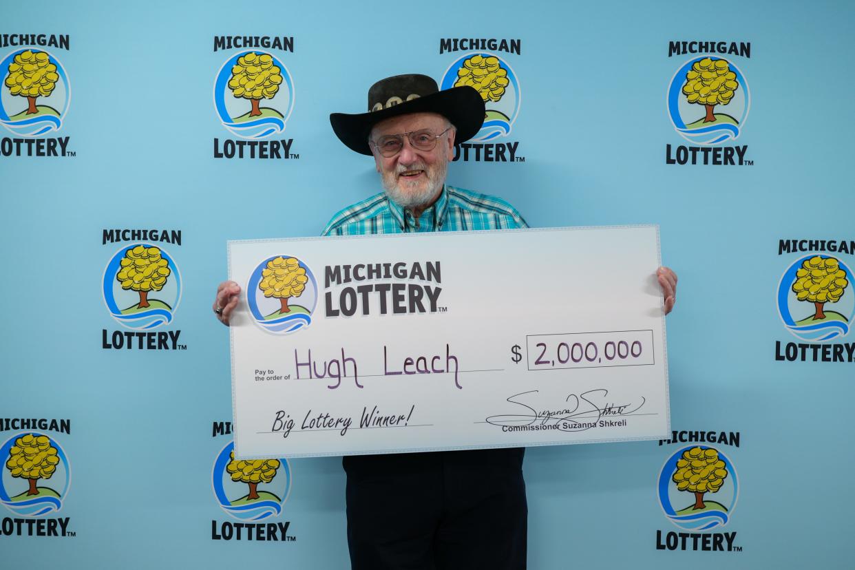 Former Lansing State Journal reporter Hugh Leach of Mason won $2 million playing the Michigan Lottery.