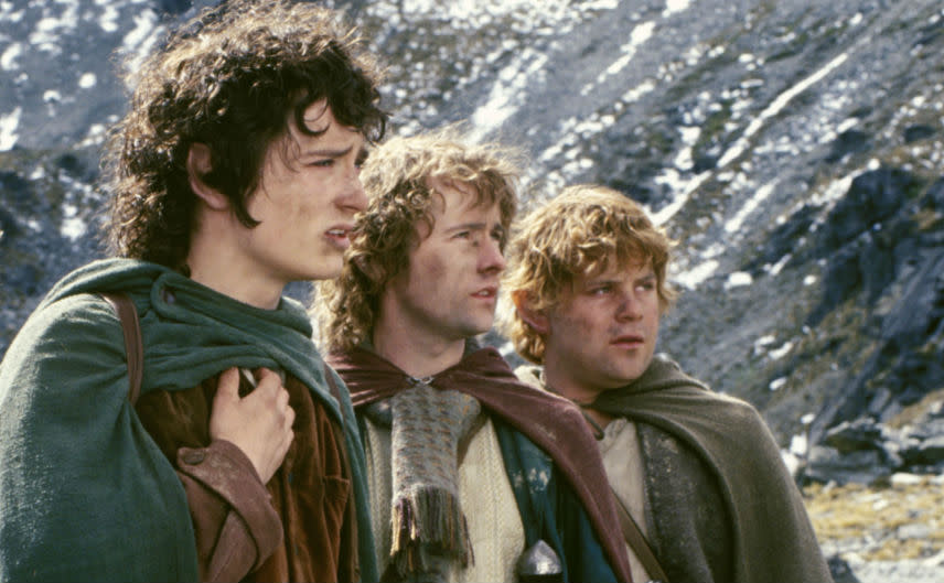 Elijah Wood, Billy Boyd, Sean Astin in Lord of the Rings (Credit: Rex)