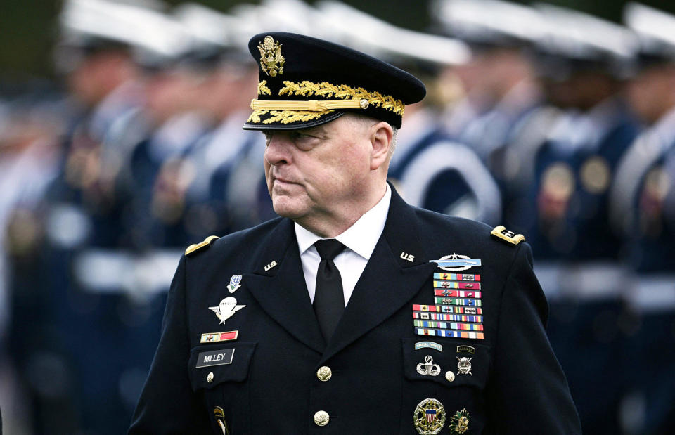 Gen. Mark Milley during his Armed Forces Farewell Tribute (Brendan Smialowski / AFP via Getty Images)