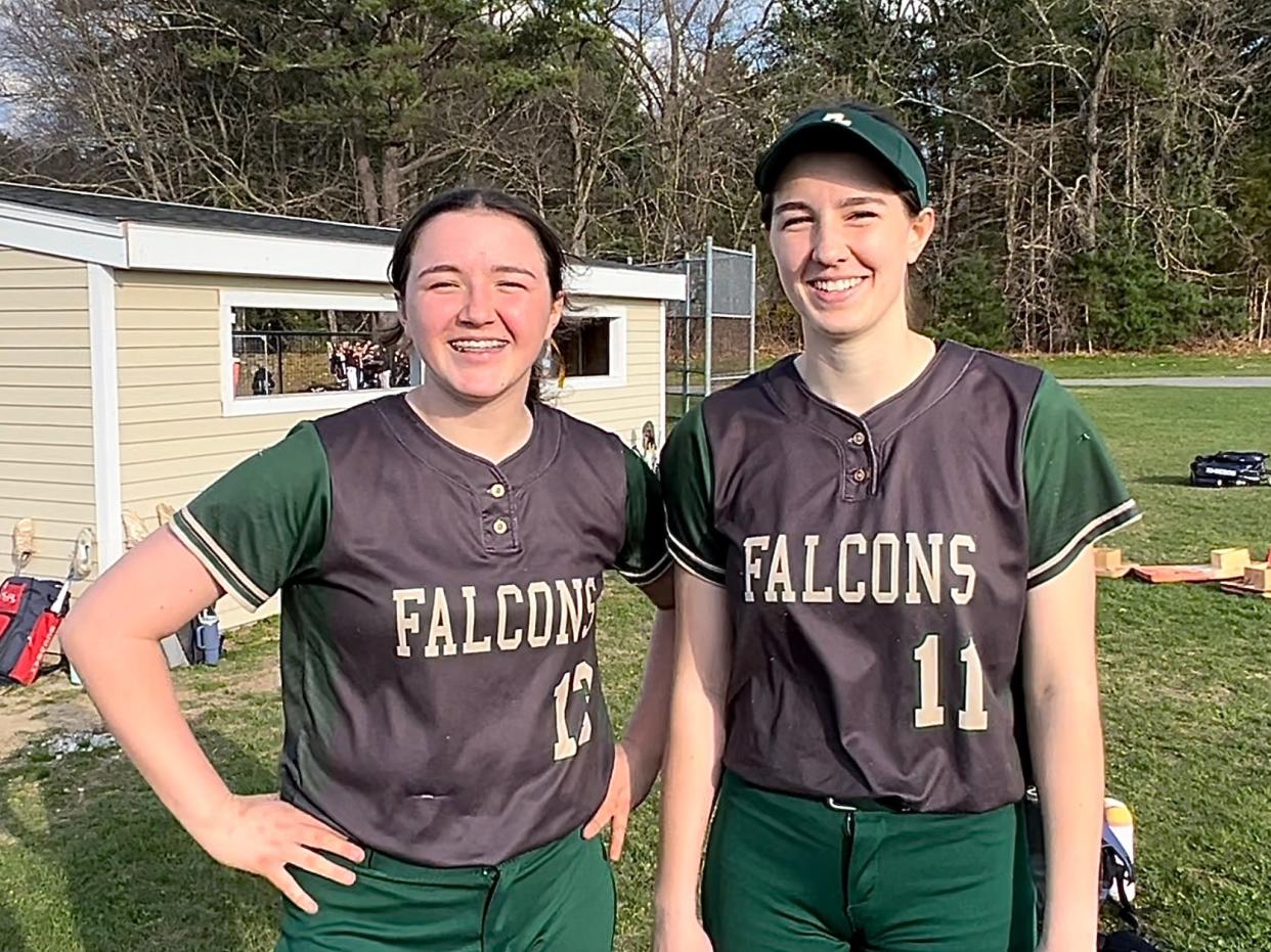 Dighton-Rehoboth freshman pitcher Edy Latour (left) and senior outfielder Lucy Latour.