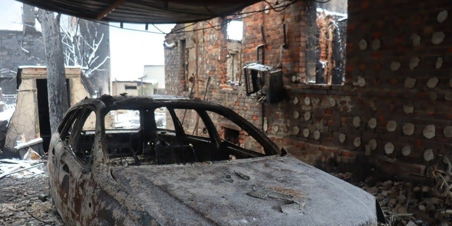 As a result of the Russian attack on Kharkiv on February 10, 15 buildings were completely burned down