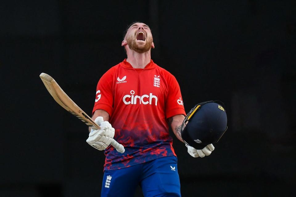 Phil Salt smacked a century in Trinidad on Tuesday night (AFP via Getty Images)