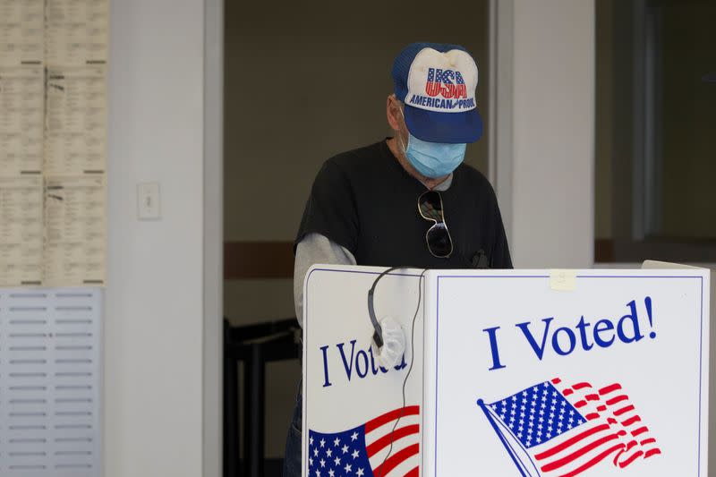 People cast their ballot during early voting in South Carolina