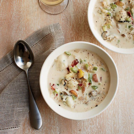 Smoky Oyster Chowder with Bacon, Rosemary and Fennel