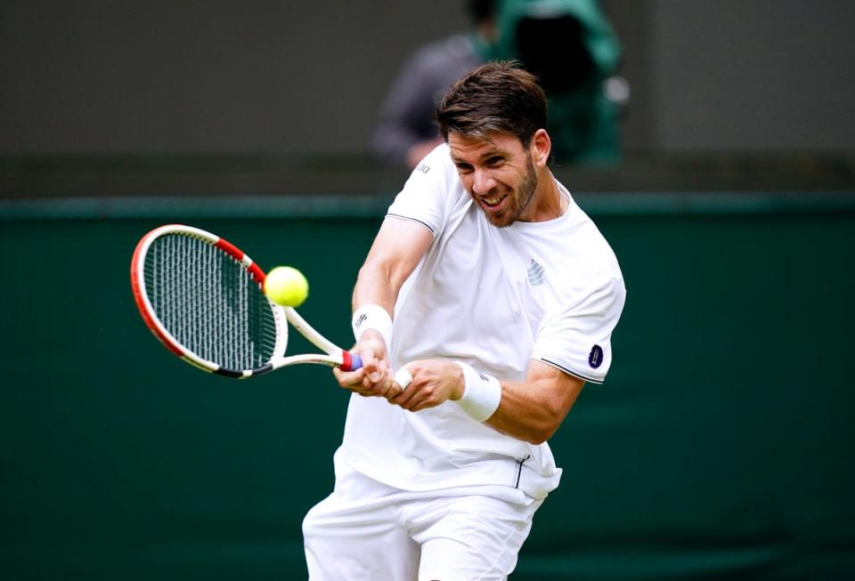 Cameron Norrie in action during his fourth round match against Tommy Paul on day seven of the Championships (Aaron Chown/PA) (PA Wire)