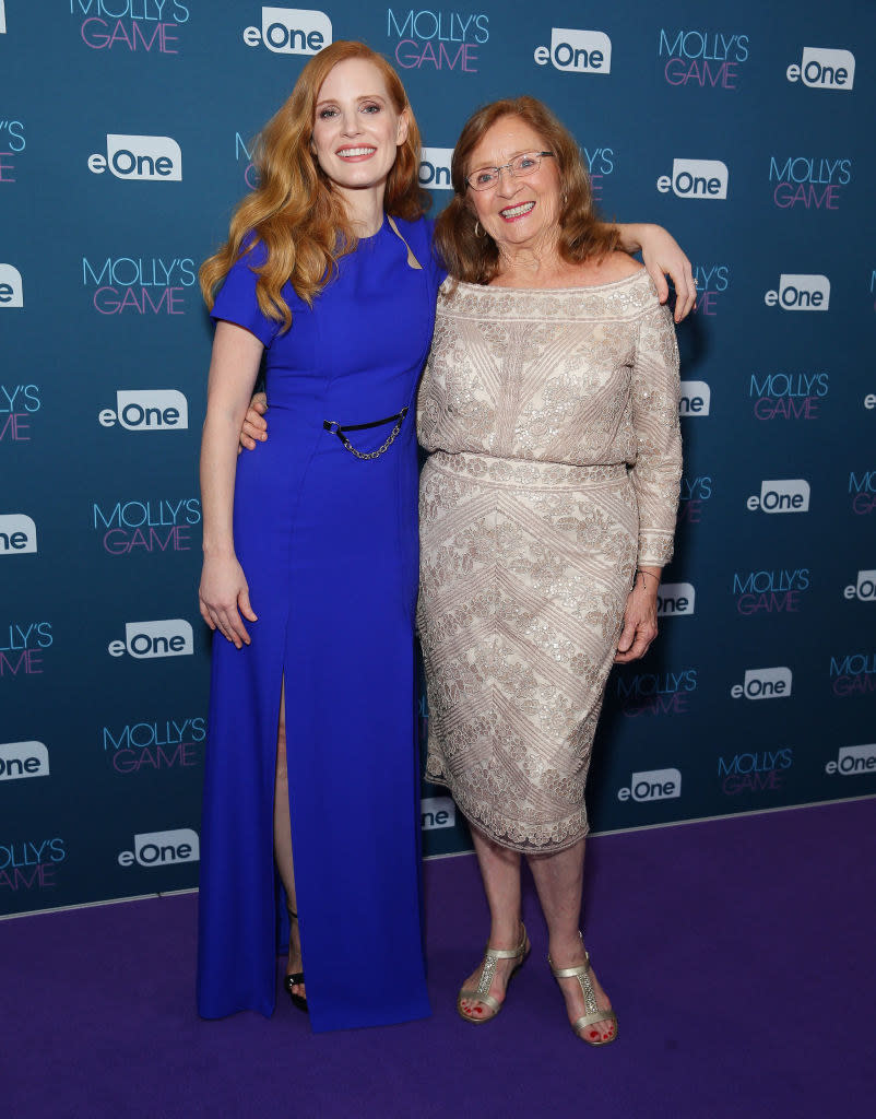 Jessica and her grandmother on the red carpet