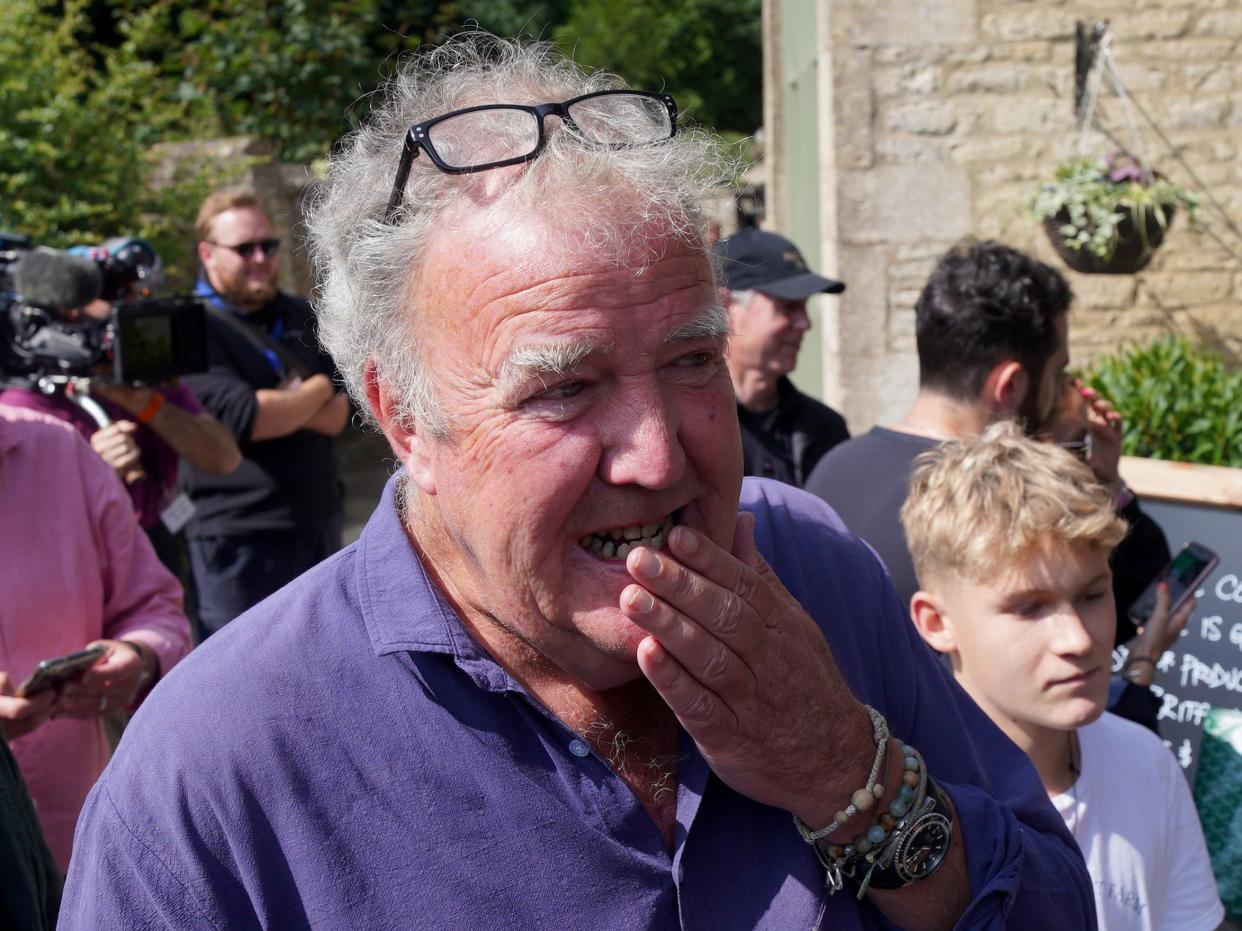 Jeremy Clarkson at the opening of his new pub, The Farmer's Dog