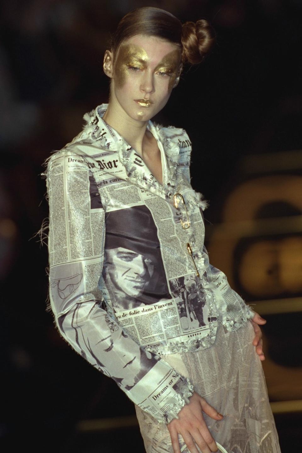 A look from Dior's fall 2000 collection, featuring "Christian Dior Daily" prints