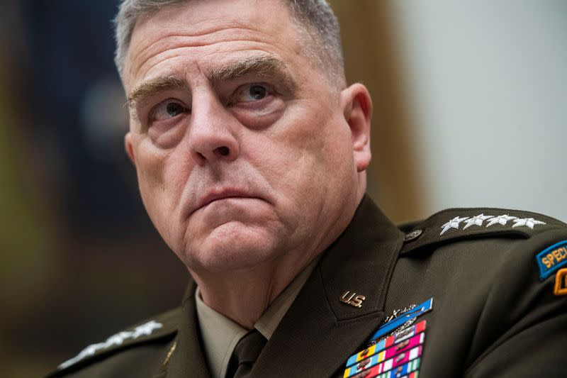 U.S. Joint Chiefs Chairman Milley testifies on Pentagon budget request on Capitol Hill in Washington