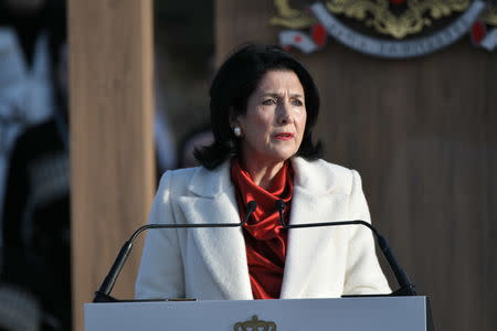 Georgia's newly elected President Salome Zurabishvili speaks during inauguration ceremony in Telavi, Georgia, December 16, 2018. REUTERS/Irakli Gedenidze/Pool