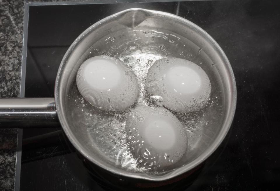 Egg-peeling mistake No. 2: Putting eggs into boiling water