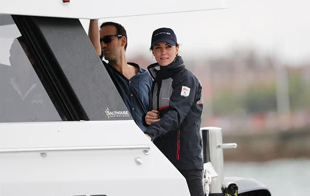 The couple wore matching uniforms. Photo: Getty Images