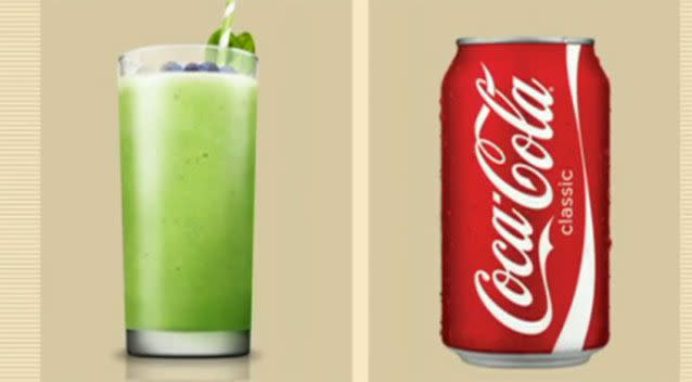 Being healthy, which would you chose? Green does not necessarily mean lean in this case. Photo: