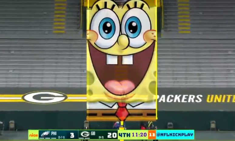 CBS example from a preview clip of its NFL on Nickelodeon broadcast coming in January.