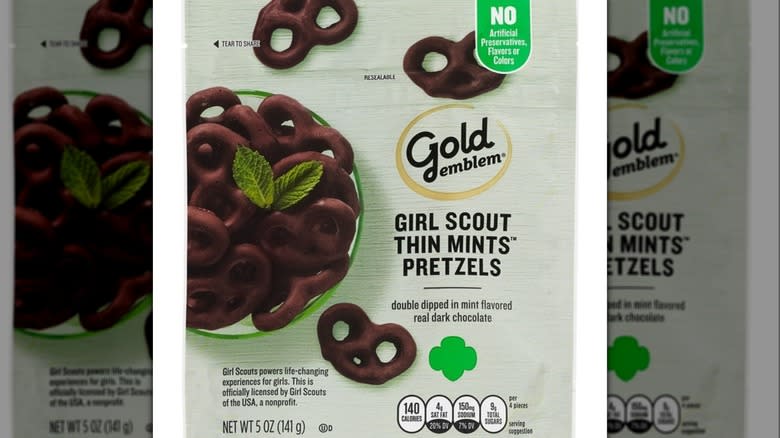 Thin Mints chocolate pretzels