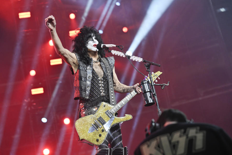 Paul Stanley of KISS performs during the final night of the "Kiss Farewell Tour" on Saturday, Dec. 2, 2023, at Madison Square Garden in New York. (Photo by Evan Agostini/Invision/AP)