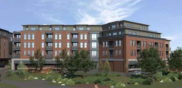 A redevelopment project along Raynes Avenue calls for razing 3 buildings and replacing them with a 124-room hotel and 4-story apartment building in Portsmouth.