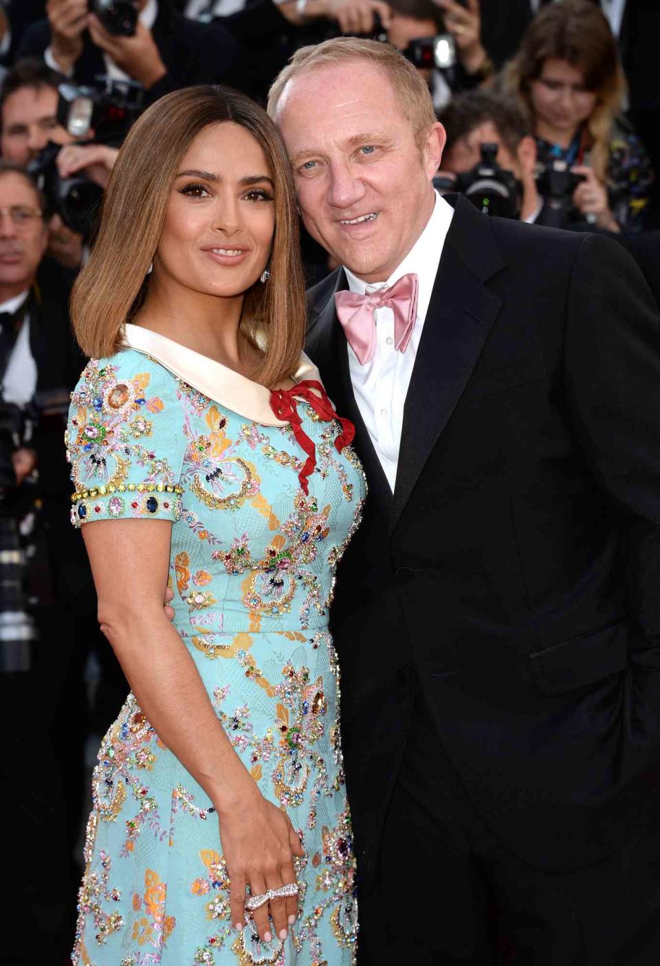 Francois-Henri Pinault and Salma Hayek attend the 70th anniversary event during the 70th annual Cannes Film Festival at Palais des Festivals on May 23, 2017 in Cannes, France