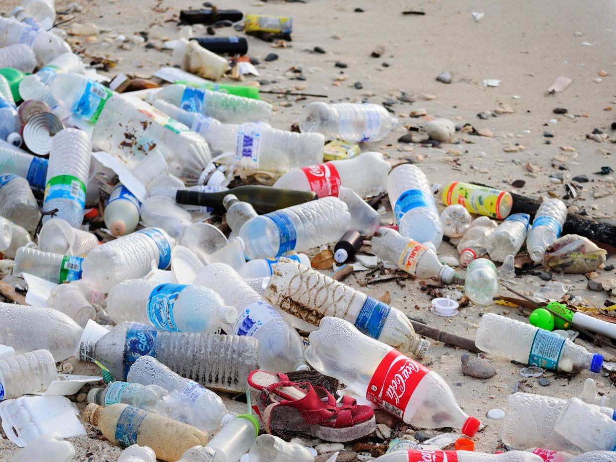 In the UK over 35.8 million bottles are consumed each day, with 16 million of these failing to reach plastic recycling facilities: Getty