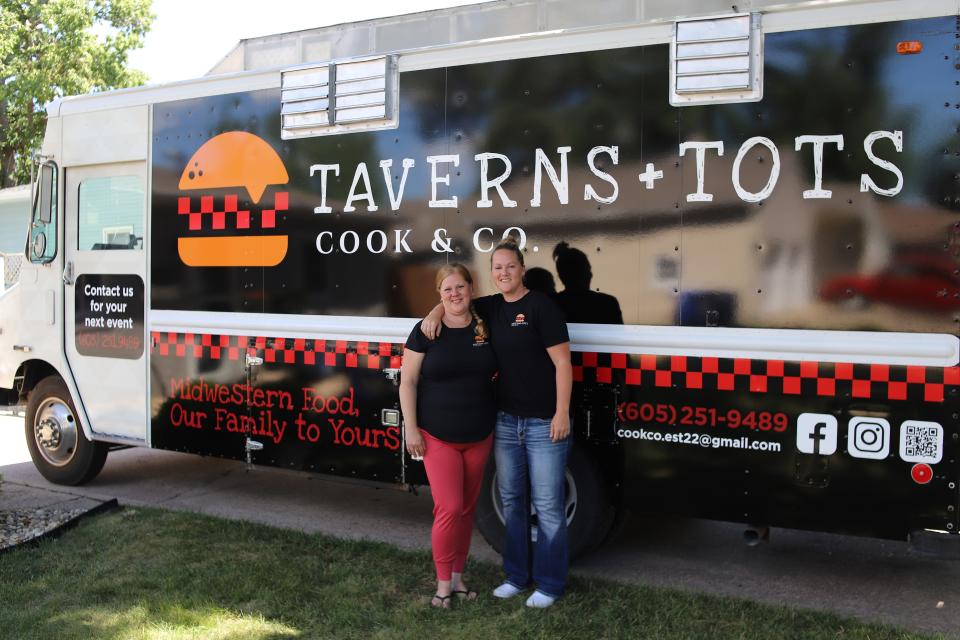 Nikki Cook (left) and her sister Kelsey Cook are starting Taverns & Tots, which features sandwiches known as taverns as well as other classic Midwestern food items.