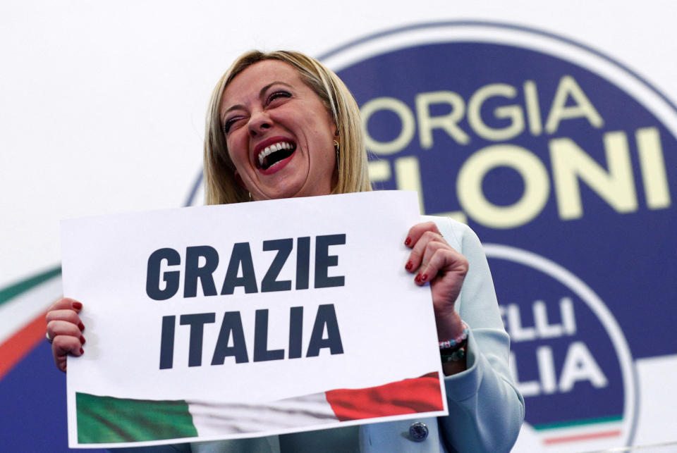 Con il 26,1% dei voti, Giorgia Meloni ha vinto le elezioni tenutesi questa domenica in Italia.  (Foto: REUTERS/Guglielmo Mangiapane)