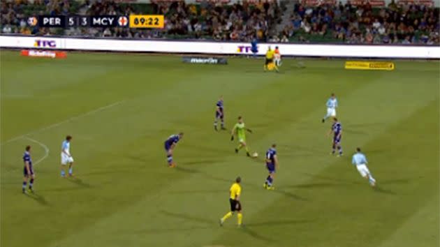This is what happens when keepers think they're midfielders. Pic: Fox Sports