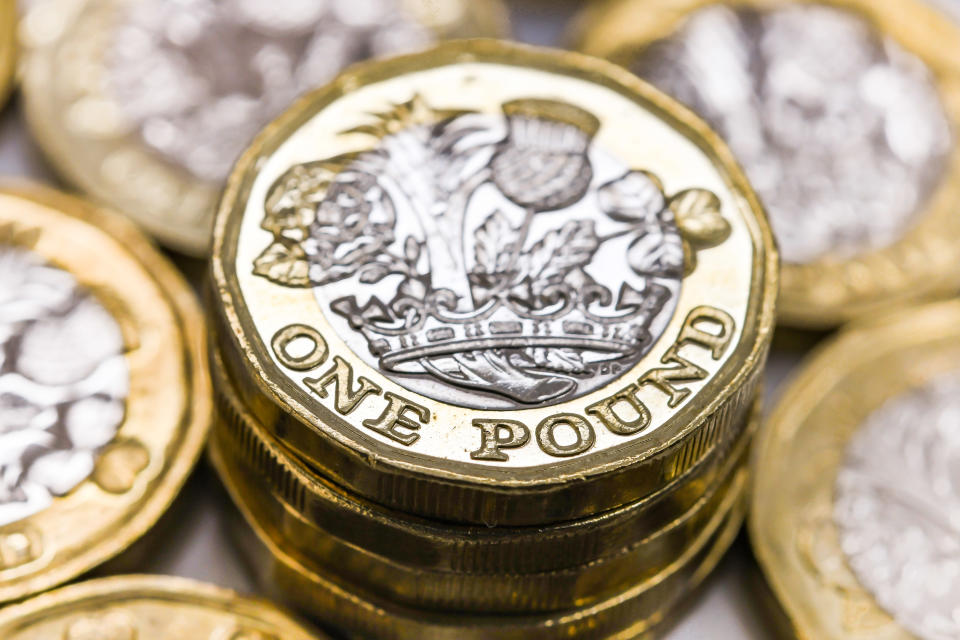 The pound sterling fell against the US dollar on Tuesday as both the Bank of England and Federal Reserve prepare for their next monetary policy decisions this month. Photo: Getty.