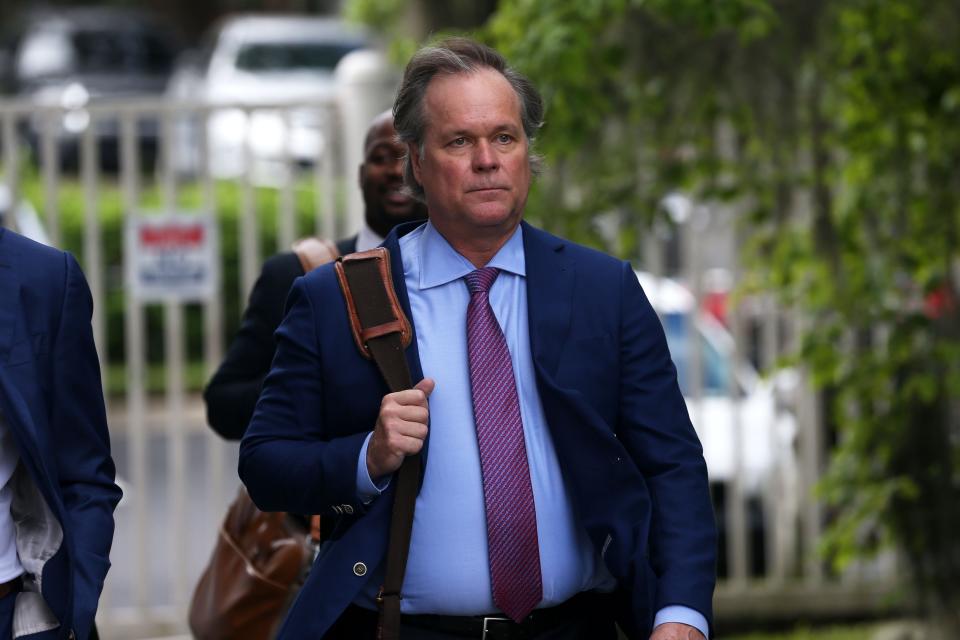 Stephen Webster, an attorney representing former Downtown Improvement Authority chief Paige Carter-Smith, arrives to the Federal Courthouse Tuesday, Aug. 6, 2019. 