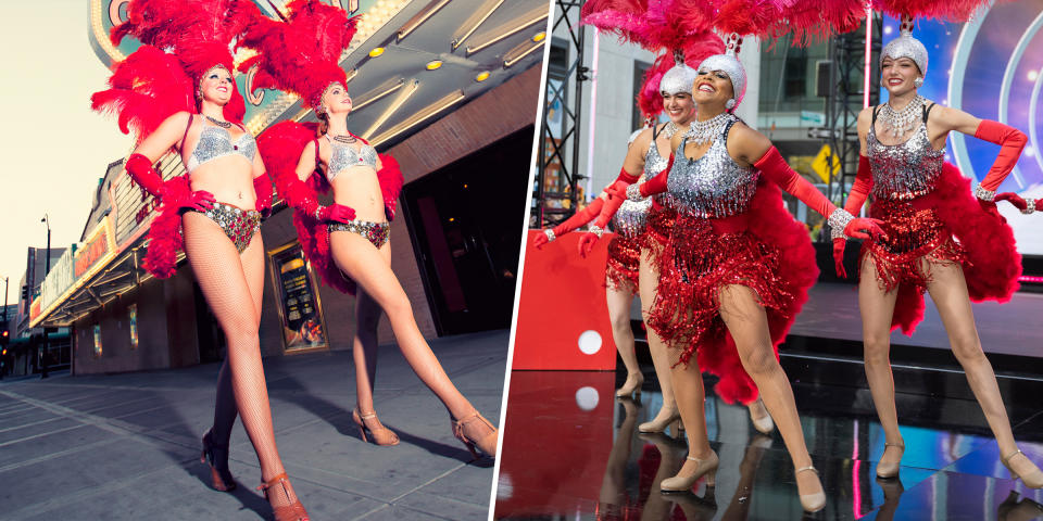 Sheinelle Jones as a Las Vegas show girl on the Halloween reveal show. (Getty Images, TODAY)