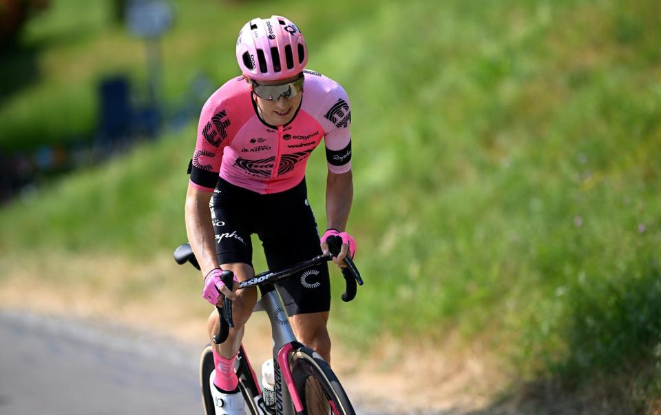 Neilson Powless competing during the 2023 Tour de Suisse