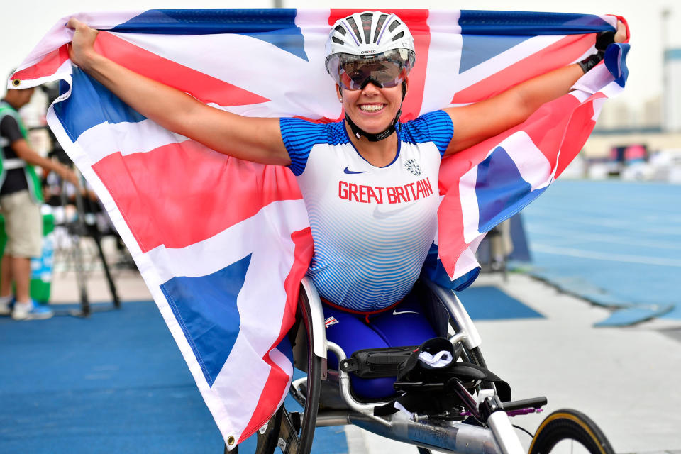 Hannah Cockroft claimed T34 100m gold at the World Para Athletics Championships