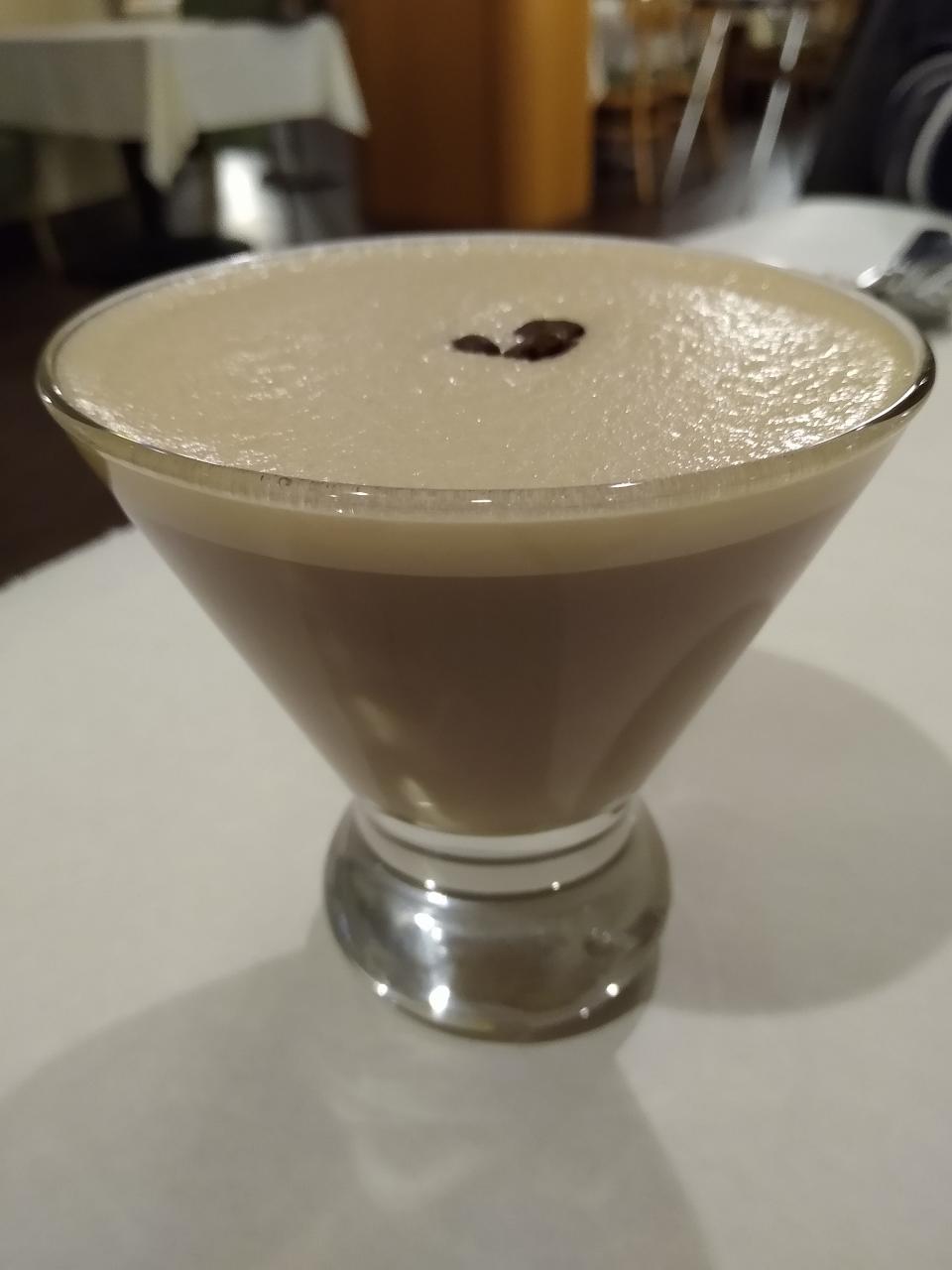 An Espresso Martini at Cilantro is made with Van Gogh Double Espresso Vodka,  a splash of Bailey's, Kahlua, Godiva Dark and coffee.