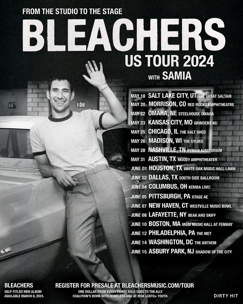 bleachers 2024 us tour dates tickets poster