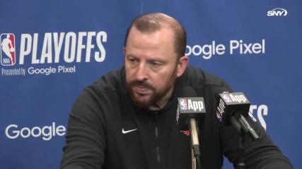 Tom Thibodeau on Knicks' Game 1 win over Pacers, Jalen Brunson's historic numbers