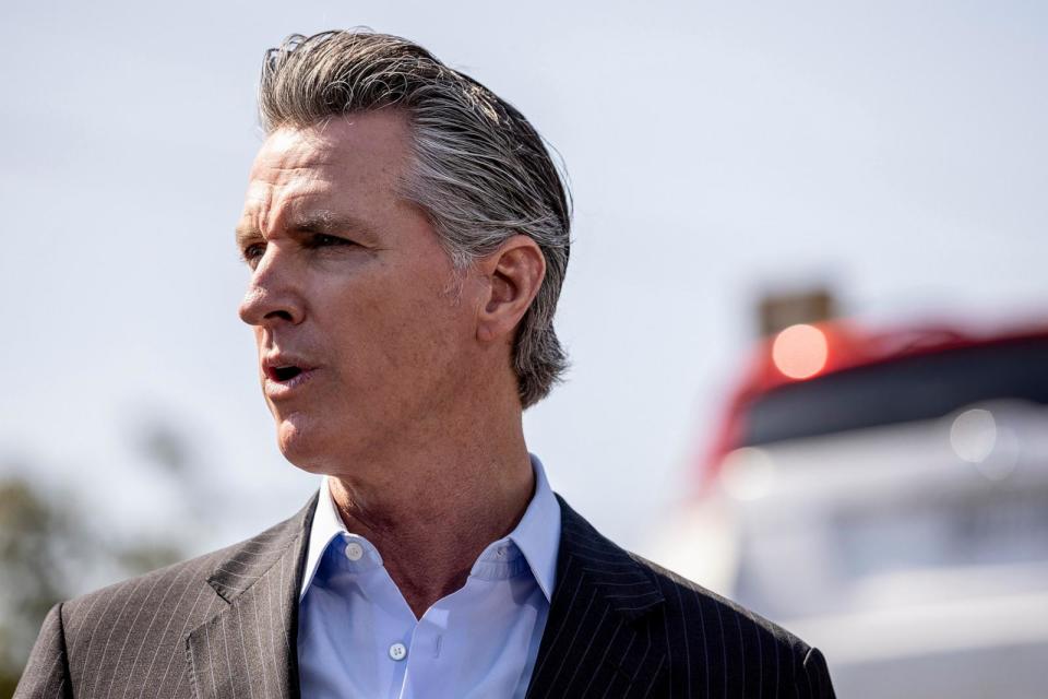 PHOTO: California Gov. Gavin Newsom speaks at a news conference in Oakland, California, July 11, 2024. (tephen Lam/San Francisco Chronicle via Getty Images)