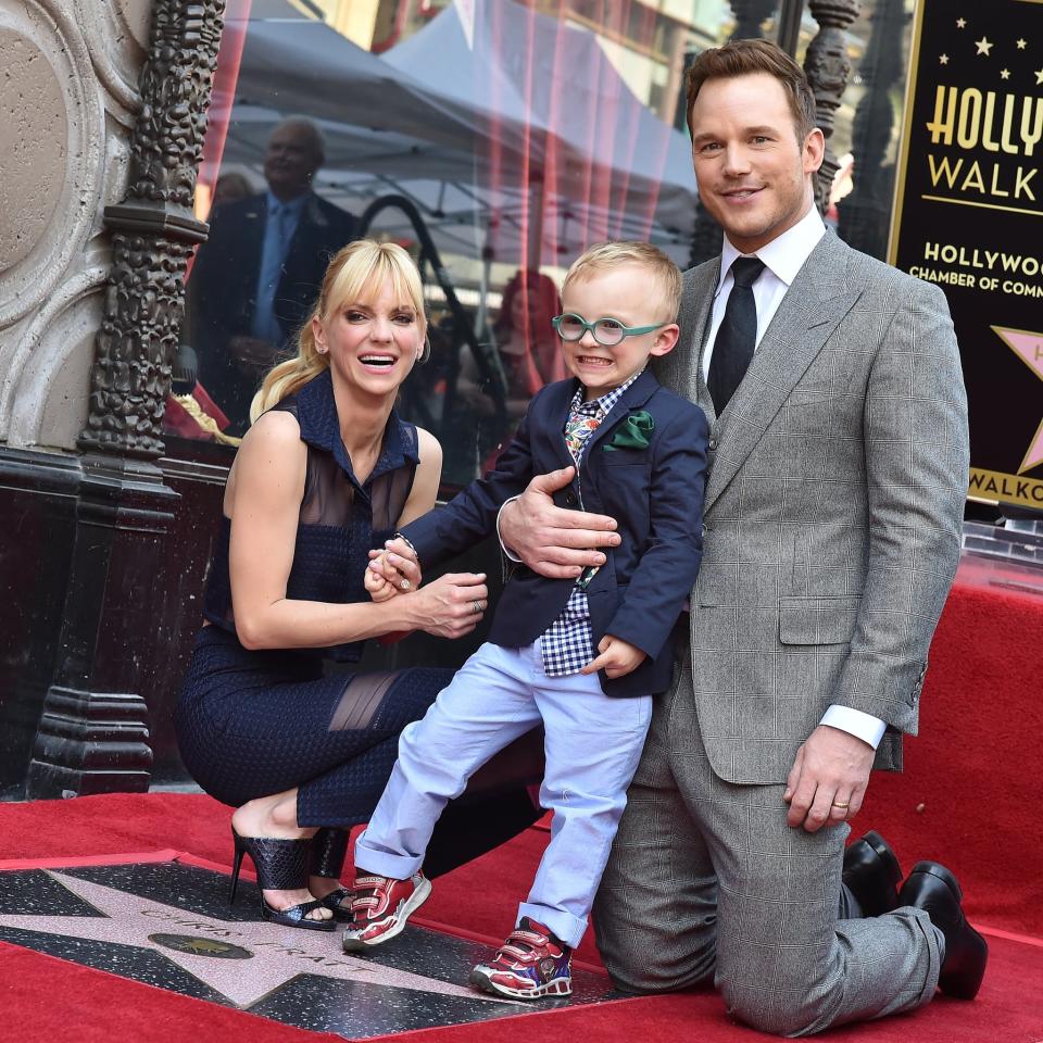 Anna Faris and Chris Pratt with son Jack (Credit: Getty)