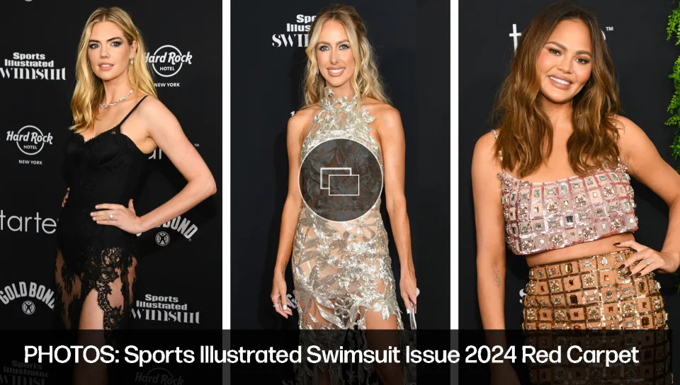 sports illustrated swimsuit issue 2024 party, chrissy teigen, kate upton, brittany mahomes, red carpet fashion