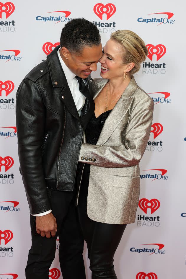T.J. Holmes and Amy Robach photographed at iHeartRadio z100's Jingle Ball 2023 at Madison Square Garden on December 08, 2023 in New York City.