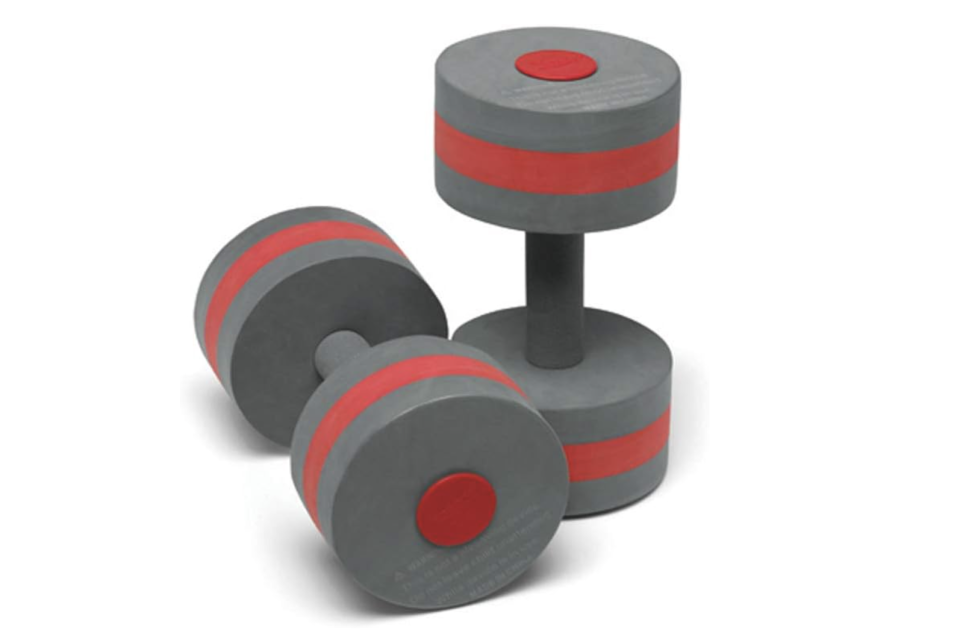 <p><a href="https://www.amazon.com/Speedo-Fitness-Training-Barbells-Charcoal/dp/B002FCG49W?tag=syn-yahoo-20&ascsubtag=%5Bartid%7C10056.g.44451032%5Bsrc%7Cyahoo-us" rel="nofollow noopener" target="_blank" data-ylk="slk:Shop Now;elm:context_link;itc:0;sec:content-canvas" class="link ">Shop Now</a></p><p>Swim Aqua Fitness Barbell</p><p>$22.46</p><span class="copyright">Amazon</span>