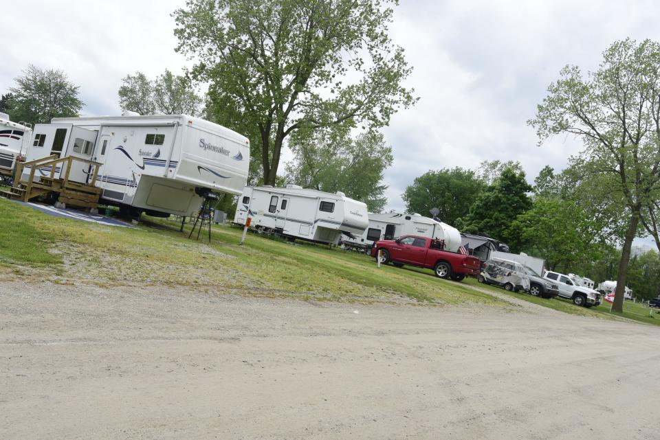 Campers parked at the Port Huron Township RV Park on Water Street on Thursday, May 26, 2022.