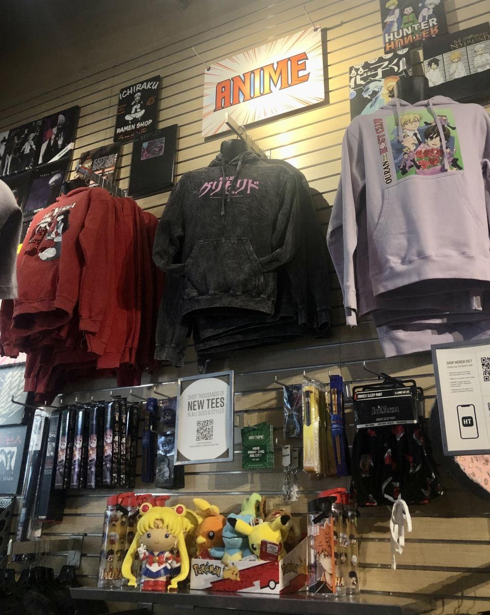 The anime section at Hot Topic