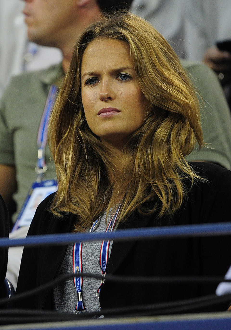 British tennis player Andy Murray's girlfriend Kim Sears watches his US Open third match against Spain's Feliciano Lopez at the USTA Billie Jean King National Tennis Center in New York on September 4, 2011. AFP PHOTO/Emmanuel Dunand (Photo credit should read EMMANUEL DUNAND/AFP/Getty Images)