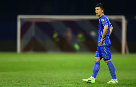 Football Soccer - Croatia v Ukraine - 2018 World Cup Qualifiers European Zone - Maksimir arena, Zagreb, Croatia - 24/03/17. Ukraine's Yevhen Konoplyanka reacts after match. REUTERS/Antonio Bronic