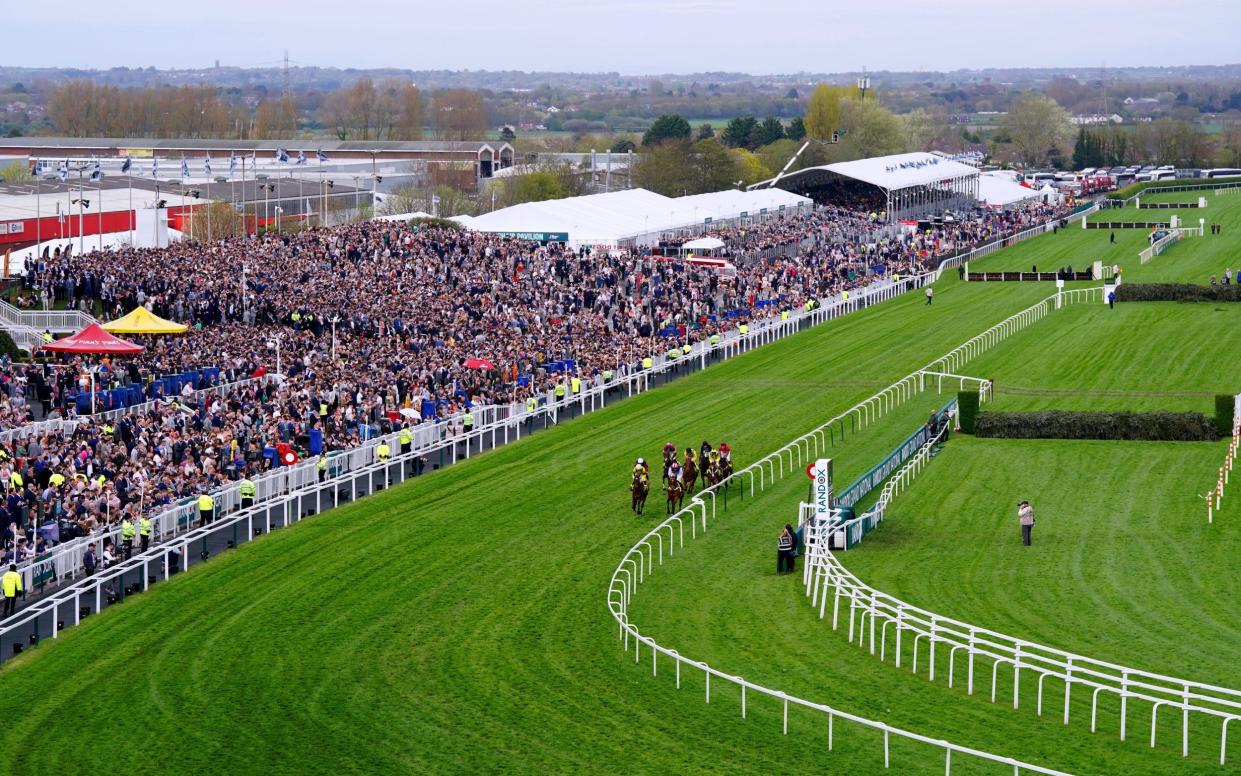 Racing on the second day of the Grand National meeting at Aintree