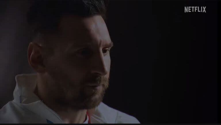 Lionel Messi en la serie Capitanes del mundo. Captura: Netflix