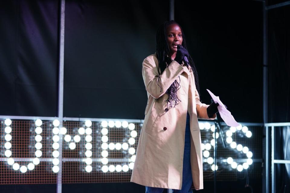 Ugandan climate justice activist Vanessa Nakate painted a picture of a future where humans have tackled climate change in her speech at the Fridays for Future march (Jane Barlow/PA (PA Wire)